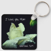 ラブユーマママホワイトローズブパーソナライズされたド キーホルダー (裏面)