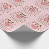 ラブユーママ名前をカスタムする ラッピングペーパー (角)