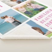 ラブユーママ家族フォトコラージュタイポグラフィ シェルパブランケット (3/4)