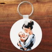 ラブユーママ – 心のこもった手書きタイポグラフィ キーホルダー (裏面)