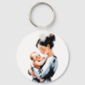 ラブユーママ – 心のこもった手書きタイポグラフィ キーホルダー (裏面)