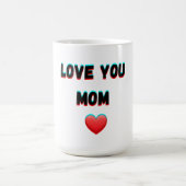 ラブユーママ – 心のこもった手書きタイポグラフィ コーヒーマグカップ (中央)
