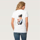 ラブユーママ – 心のこもった手書きタイポグラフィ Tシャツ (裏面フル)