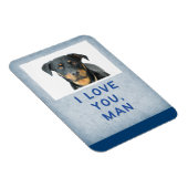 ラブユーマン、ライトブルーカスタムドッグフォトマグネット マグネット (右側)