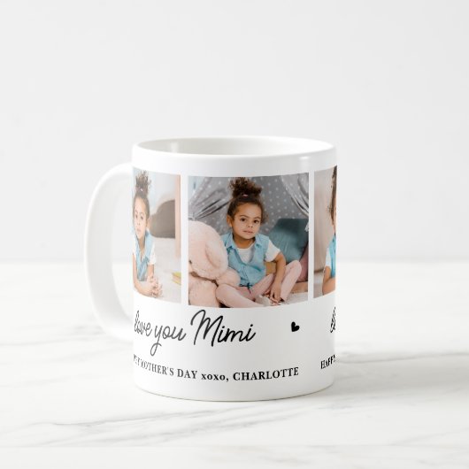 ラブユーミミカスタムシンプルモダンおばあちゃん4写真 コーヒーマグカップ (正面左)