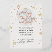 ラブユームーン&バックガールベビーシャワー 箔招待状 (正面)