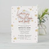 ラブユームーン&バックガールベビーシャワー 箔招待状 (立ち正面)