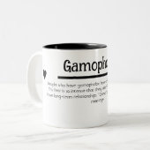 ラブユーモアタイポグラフィ | 2音式コーヒーマグ ツートーンマグカップ (正面左)