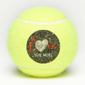 ラブユーモアハワイコーラルハートブラックサンドビーチ テニスボール (裏面)