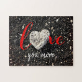 ラブユーモアハワイビーチコーラルハートロックフォト ジグソーパズル (横)