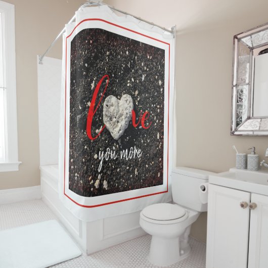 ラブユーモアハワイビーチコーラルハート写真はっきりした シャワーカーテン (インサイチュ)