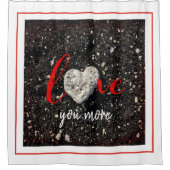 ラブユーモアハワイビーチコーラルハート写真はっきりした シャワーカーテン (正面)