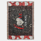 ラブユーモアハワイビーチコーラルハート写真はっきりした スローブランケット (正面縦)