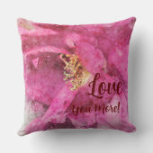 ラブユーモアピンクフローラ装飾用クッション クッション (裏面)