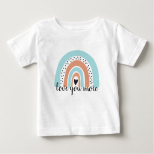 ラブユーモアレインボーハートブルーピーチ ベビーTシャツ