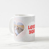 ラブユーラジングハート結婚ズタイポグラフィ コーヒーマグカップ (正面左)