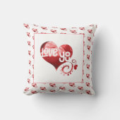 ラブユーレッドマーブルハートバレンタイン装飾用クッション クッション (正面)