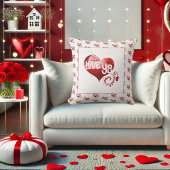 ラブユーレッドマーブルハートバレンタイン装飾用クッション クッション