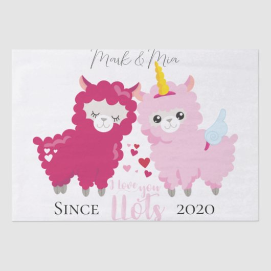 ラブユーロッツ ラマ カスタマイズ ギフト 彼 彼女 薄葉紙 (正面)