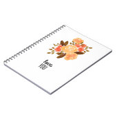 ラブユーヴィンテージオレンジレッドフラワーズフローラ ノートブック (左側)