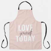 ラブユー前向きズトゥデイパステルピンク引用文 エプロン (正面)