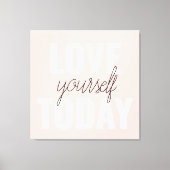 ラブユー前向きズトゥデイパステルピンク引用文 キャンバスプリント (正面)