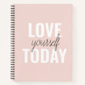 ラブユー前向きズトゥデイパステルピンク引用文 ノートブック (正面)