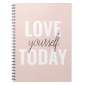 ラブユー前向きズトゥデイパステルピンク引用文 ノートブック (正面)