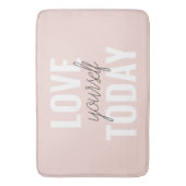 ラブユー前向きズトゥデイパステルピンク引用文 バスマット (正面縦)