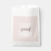 ラブユー前向きズトゥデイパステルピンク引用文 フェイバーバッグ (正面)