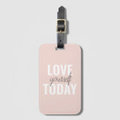 ラブユー前向きズトゥデイパステルピンク引用文 ラゲッジタグ (正面縦)