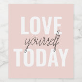 ラブユー前向きズトゥデイパステルピンク引用文 ワインラベル (シングルラベル)