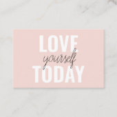 ラブユー前向きズトゥデイパステルピンク引用文 名刺 (正面)