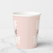 ラブユー前向きズトゥデイパステルピンク引用文 紙コップ (右)