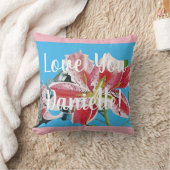 ラブユー女性名リリーフローラデコールクッション クッション (ブランケット)