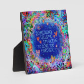 ラブユー感動的フォーエバー引用文インスピレーション フォトプラーク (正面)