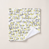 ラブユー文字アートパームズサマー バスタオルセット (ウォッシュタオル)