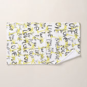 ラブユー文字アートパームズサマー バスタオルセット (ハンドタオル)