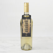 ラブユー文字ゴールドフォイルオンブラック ボトルネックタグ (ボトル)