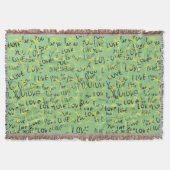 ラブユー文字パターンクリエイティブタイポグラフィ スローブランケット (正面)