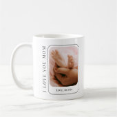 ラブユー母ベビー写真モダンシンプル母マザーズ コーヒーマグカップ (左)