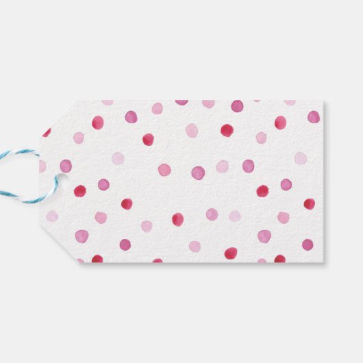 ラブユー水玉模様スウィートバレンタインピンクブルーおもしろい ギフトタグ (裏面横)