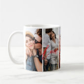 ラブユー永遠の縦型フォトコラージュカスタム コーヒーマグカップ (左)
