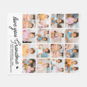 ラブユー祖母カスタムシンプル16モダン写真 フリースブランケット (正面(横))