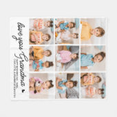 ラブユー祖母カスタムモダンシンプル9写真 フリースブランケット (正面(横))