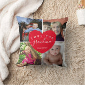 ラブユー祖母カスタム4フォトコラージュかわいいハート クッション (ブランケット)