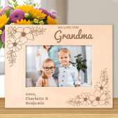 ラブユー祖母フローラパーソナライズされたウッド写真 レーザー彫刻フレーム