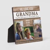 ラブユー祖母引用文素朴ウッドフォトコラージュ フォトプラーク (正面)