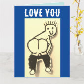 ラブユー誕生日おもしろいモーンビッグ誕生日カード カード (黄色い花)