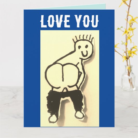 ラブユー誕生日おもしろいモーンビッグ誕生日カード カード (黄色い花)